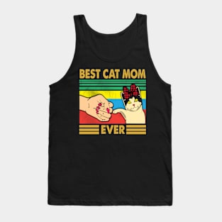 Best cat mom ever red headband Tank Top